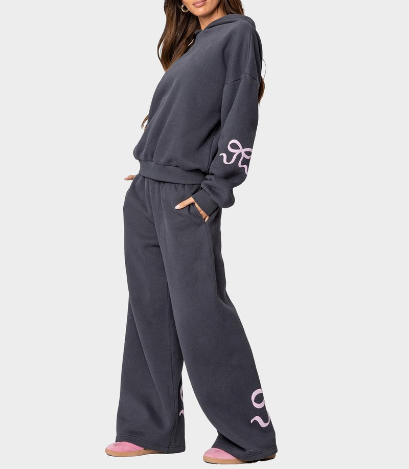 Suit Plus Fleece Hoodie Casual Sports Two-piece Set