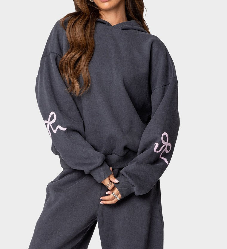 Suit Plus Fleece Hoodie Casual Sports Two-piece Set