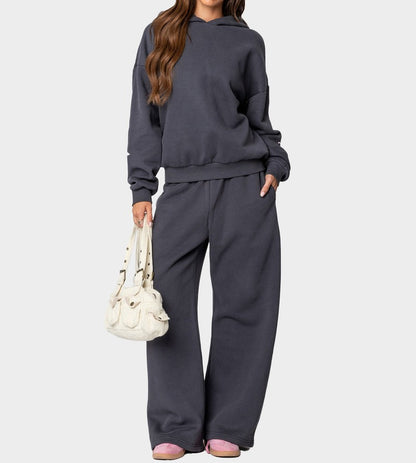 Suit Plus Fleece Hoodie Casual Sports Two-piece Set