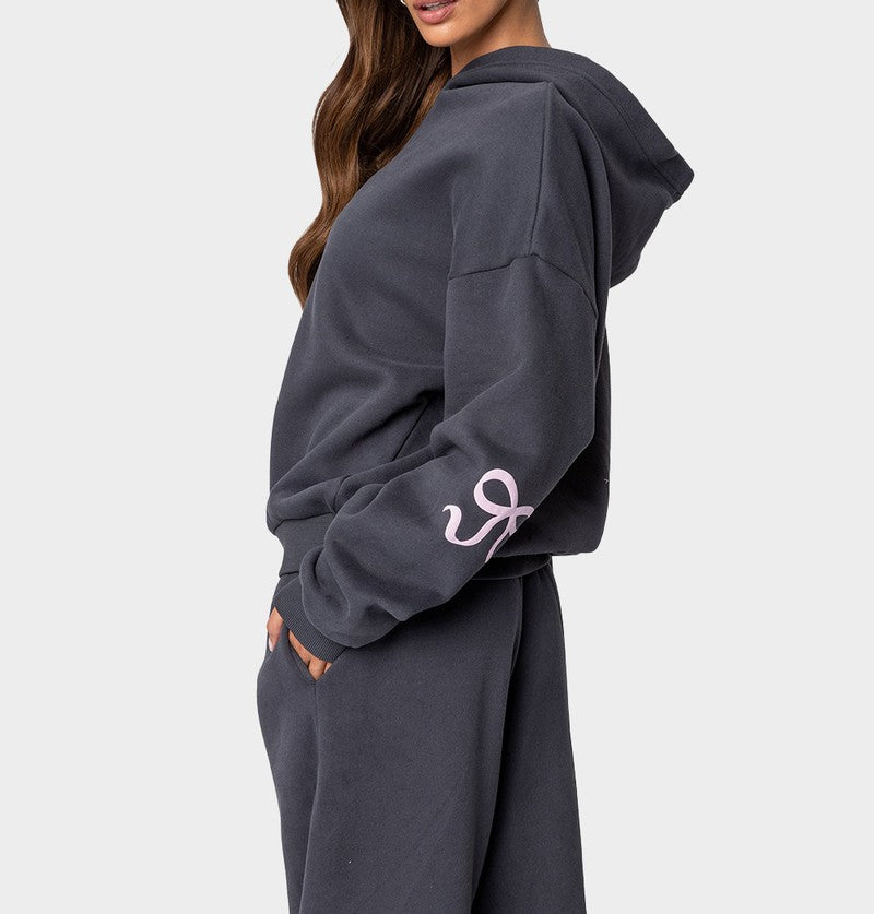 Suit Plus Fleece Hoodie Casual Sports Two-piece Set