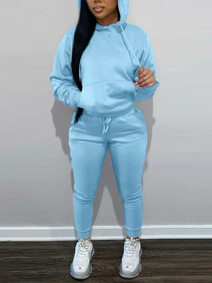 Fleece Hoodie Jacket Two-Piece Set