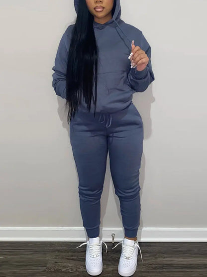 Fleece Hoodie Jacket Two-Piece Set