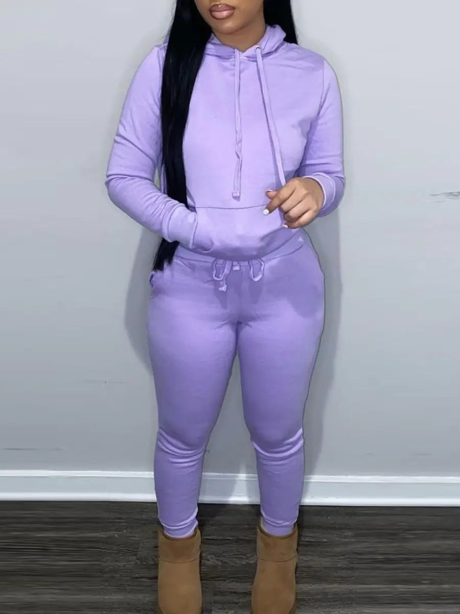 Fleece Hoodie Jacket Two-Piece Set