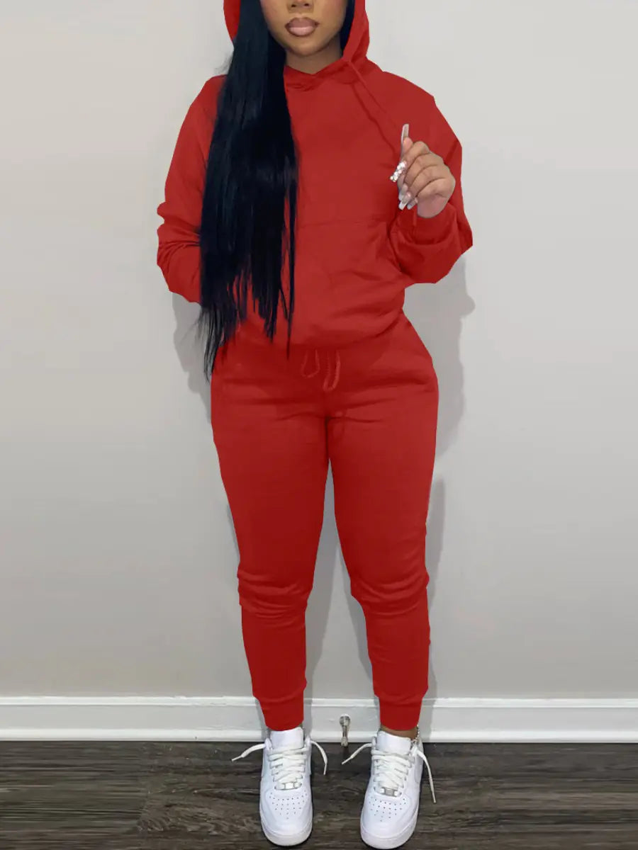 Fleece Hoodie Jacket Two-Piece Set