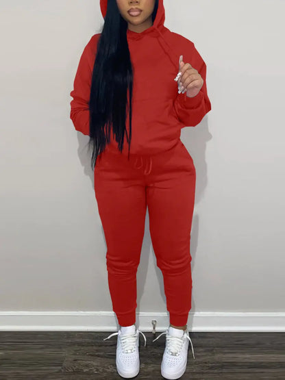 Fleece Hoodie Jacket Two-Piece Set